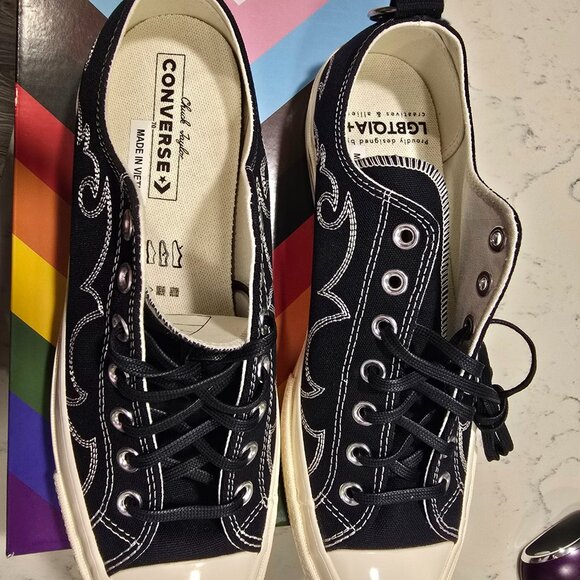 Converse Chuck 70 Low PRIDE 2024 - A10215C - Men's 10 NEW BLACK TRIBAL - Picture 3 of 16